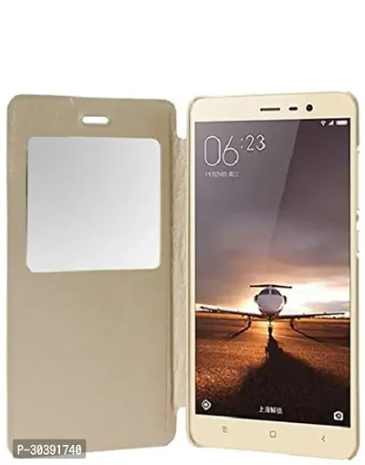 Coverblack Grip Case Artificial Leather,Plastic Flip Cover For Realme Rmx1805 , Realme_2Golden-thumb3