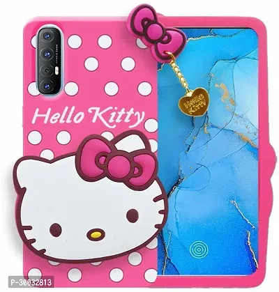 Coverblack Flexible Rubber Back Cover For Oppo Reno3 ProHello Kitty Pink