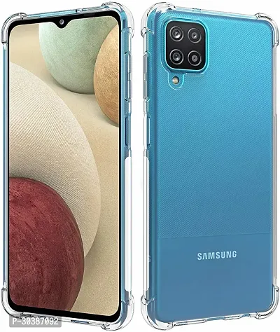 Coverblack Flexible Rubber Back Cover For Samsung Galaxy A12Transparent-thumb0