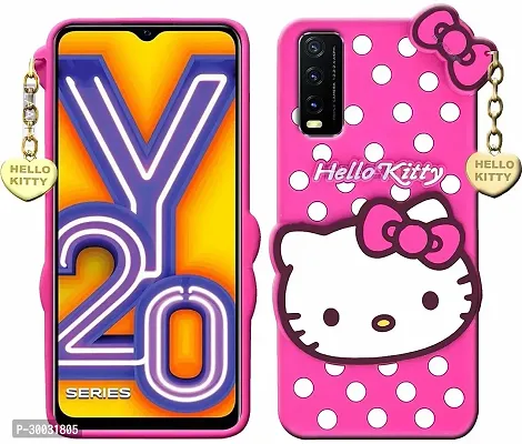 Coverblack Flexible Rubber Back Cover For Vivo Y12GKitty Pink-thumb2