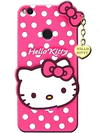 Coverblack Flexible Rubber Back Cover For Mi Max 2Hello Kitty Pink-thumb1