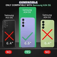 Coverblack Magnetic Case Artificial Leather,Silicon Flip Cover For Samsung A34 5G Sma346ENavy Blue-thumb3