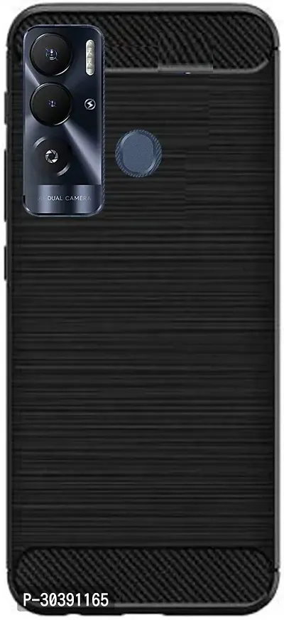 Coverblack Grip Case Rubber Back Cover For Tecno Pova NeoBlack-thumb2