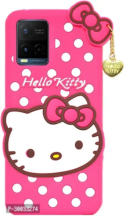 Coverblack Dual Protection Rubber Back Cover For Vivo Y21GHello Kitty Pink-thumb0