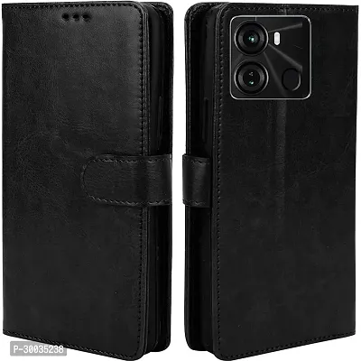 Coverblack Magnetic Case Artificial Leather,Silicon Flip Cover For Itel P662L , Itel_ P40Vintage Starry Black