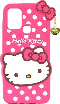 Coverblack Flexible Rubber Back Cover For Infinix Hot 10 PlayHello Kitty Pink-thumb1