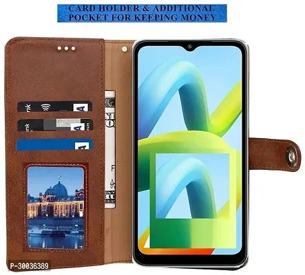 Coverblack Hybrid Tpu Artificial Leather,Silicon Flip Cover For Motorola Moto G32Vintage Brown-thumb4