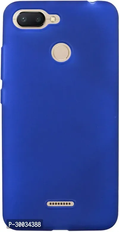 Coverblack Flexible Rubber Back Cover For Mi Redmi 6ARoyal Blue-thumb0