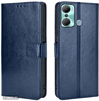 Coverblack Magnetic Case Artificial Leather,Silicon Flip Cover For Infinix X668 , Hot 12ProAegean Blue-thumb0