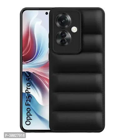 Coverblack Puff Case Soft Silicon Flexible Rubber Case Back Cover For Oppo F25 Pro 5G Black-thumb0