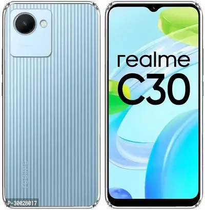 Coverblack Flexible Rubber Back Cover For Realme C30STransparent-thumb0