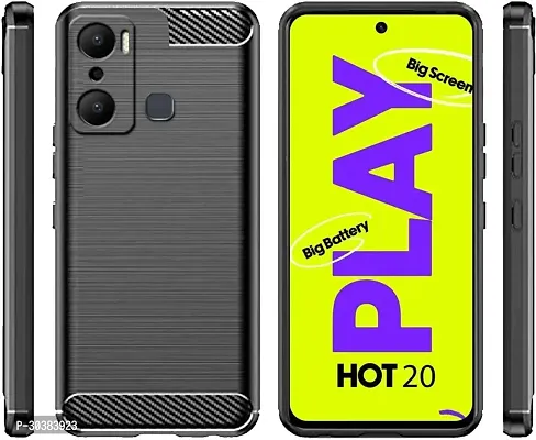 Coverblack Dual Protection Rubber Back Cover For Infinix X6825 , Hot 20PlayBlack-thumb0