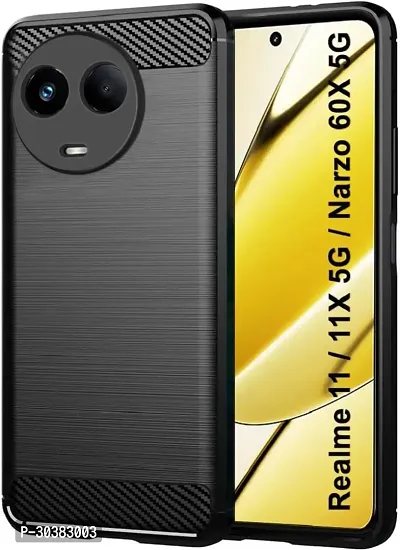 Coverblack Dual Protection Silicon Back Cover For Realme Rmx3782 , Realme 60XBlack-thumb0