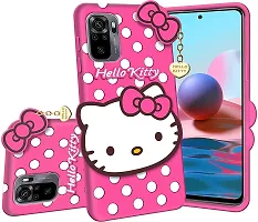 Coverblack Flexible Rubber Back Cover For Mi Redmi Note 10SHello Kitty Pink-thumb1