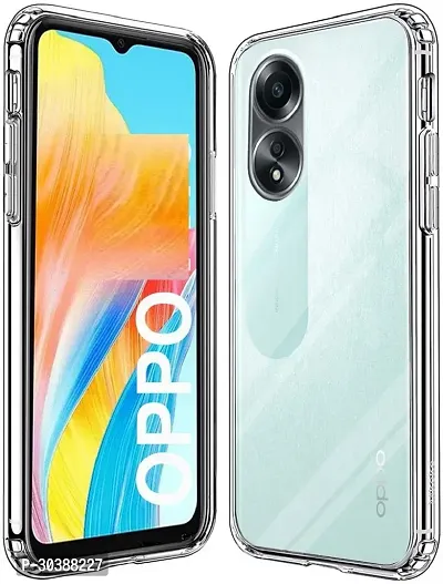 Coverblack Dual Protection Rubber Back Cover For Oppo A18Transparent-thumb0