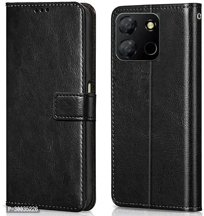 Coverblack Magnetic Case Artificial Leather,Silicon Flip Cover For Itel A662L , Itel A60 , A60SVintage Starry Black-thumb0