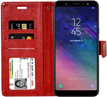 Coverblack Dual Protection Artificial Leather,Rubber Flip Cover For Oneplus A5010 , One+ 5TVintage Red-thumb2