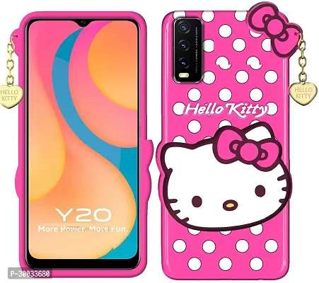 Coverblack Flexible Rubber Back Cover For Vivo Y12GKitty Pink-thumb0