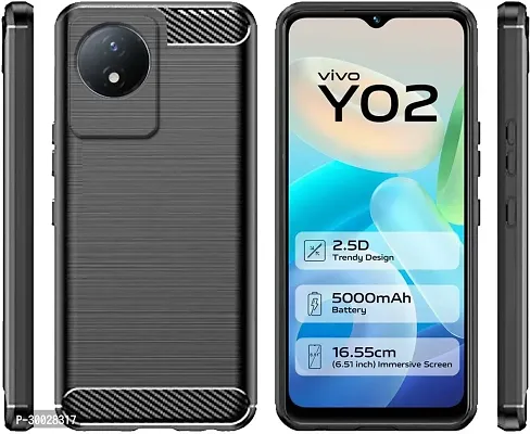 Coverblack Dual Protection Silicon Back Cover For Vivo V2252 , Vivo_Y02TBlack-thumb0