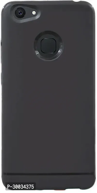 Coverblack Flexible Rubber Back Cover For Vivo V7 Plus ( 1716)Black-thumb0