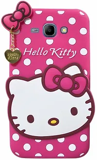 Coverblack Flexible Rubber Back Cover For Samsung Galaxy CoreHello Kitty Pink-thumb1