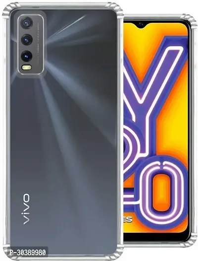 Coverblack Flexible Rubber Back Cover For Vivo V2029 , Vivo Y20Transparent Totu-thumb2