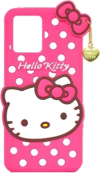 Coverblack Dual Protection Rubber Back Cover For Vivo Y21AHello Kitty Pink-thumb1