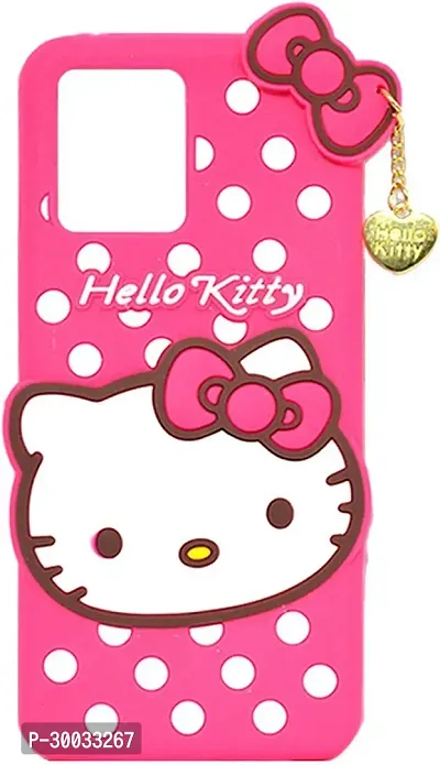 Coverblack Dual Protection Rubber Back Cover For Vivo Y21AHello Kitty Pink-thumb2