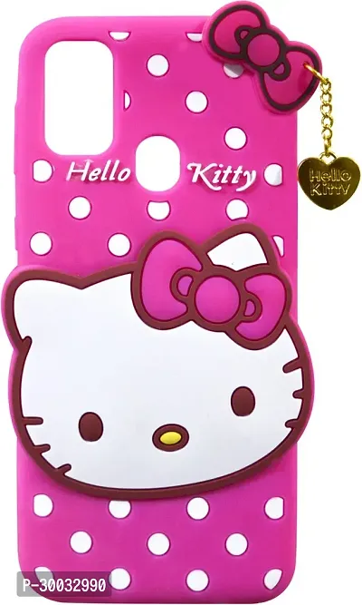 Coverblack Dual Protection Rubber Back Cover For Samsung M31Prime | M31 | F41Hello Kitty Pink-thumb0