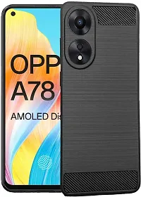 Coverblack Dual Protection Rubber Back Cover For Oppo A78 4GBlack-thumb1