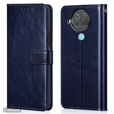 Coverblack Dual Protection Artificial Leather,Rubber Flip Cover For Nokia 5.4Blue-thumb0