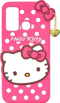 Coverblack Flexible Rubber Back Cover For Tecno Spark 5Hello Kitty Pink-thumb1