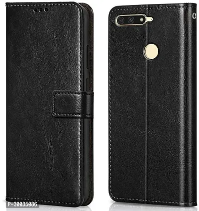 Coverblack Magnetic Case Artificial Leather,Rubber Flip Cover For Huawai Honor 7CVenom Black-thumb0