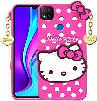 Coverblack Flexible Rubber Back Cover For Redmi 9CHello Kitty Pink-thumb1