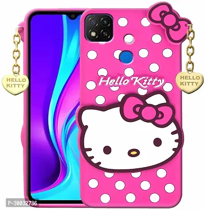 Coverblack Flexible Rubber Back Cover For Redmi 9CHello Kitty Pink-thumb2