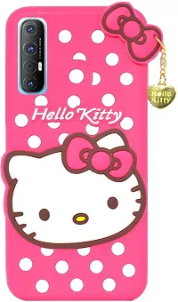 Coverblack Flexible Rubber Back Cover For Oppo Reno3 ProHello Kitty Pink-thumb1