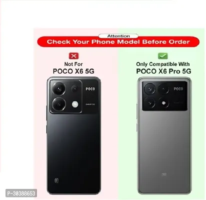 Coverblack Dual Protection Rubber Back Cover For Poco X6 Pro 5GTransparent-thumb3