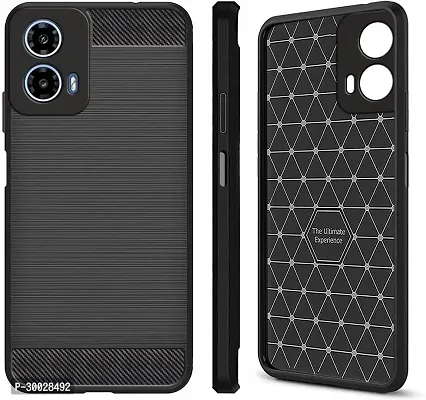 Coverblack Dual Protection Rubber Back Cover For Motorola G34 5GBlack