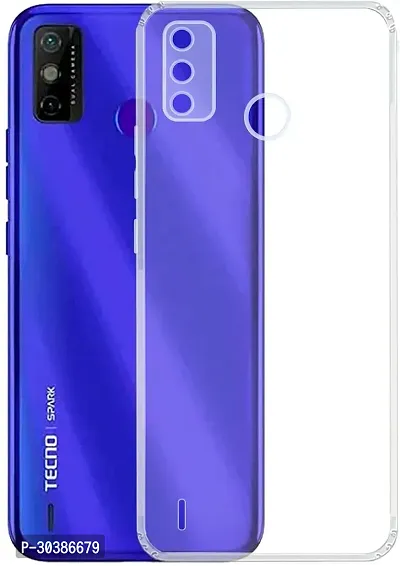 Coverblack Flexible Rubber Back Cover For Tecno Ke5 ,Spark Go 2020Transparent-thumb0