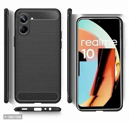 Coverblack Dual Protection Rubber Back Cover For Realme Rmx3630 , Realme_10Black-thumb0