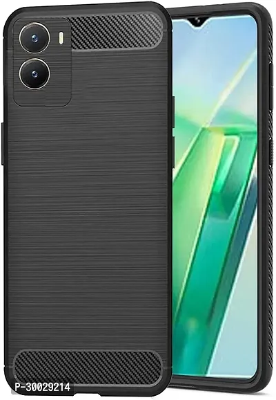 Coverblack Flexible Rubber Back Cover For Vivo Y16Black-thumb2