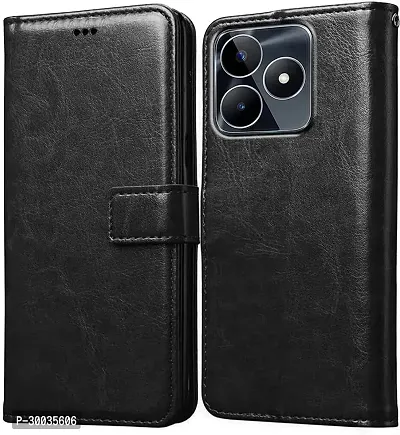 Coverblack Magnetic Case Artificial Leather,Silicon Flip Cover For Realme Rmx3830 , Realme_C51Vintage Starry Black-thumb0