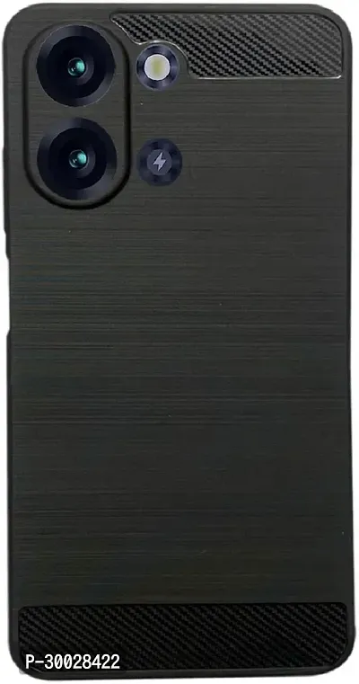 Coverblack Dual Protection Rubber Back Cover For Itel P40+Black-thumb2