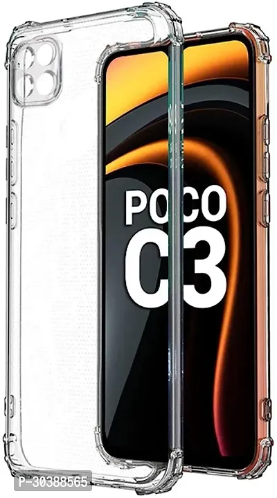 Coverblack Dual Protection Rubber Back Cover For Poco Mzb07Rlin , Poco C3Transparent Totu-thumb2