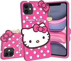 Coverblack Dual Protection Rubber Back Cover For Apple Iphone X1 (2019) (Iphone 11)Hello Kitty Pink-thumb1