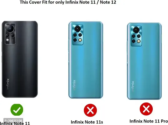 Coverblack Dual Protection Artificial Leather,Rubber Flip Cover For Infinix Note 11Venom Black-thumb4