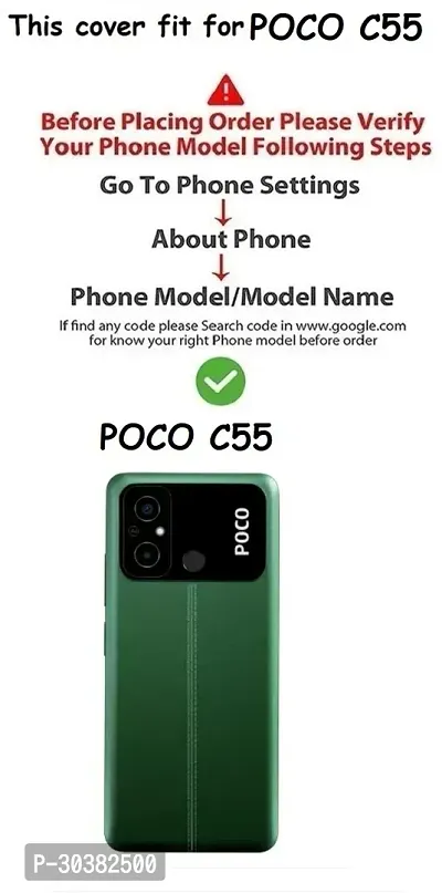 Coverblack Flexible Rubber Back Cover For Poco C55Transparent-thumb4