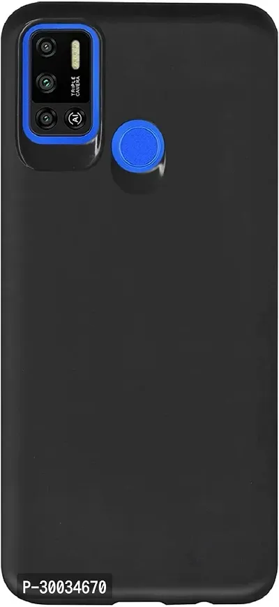 Coverblack Dual Protection Rubber Back Cover For Tecno Spark 6 AirKe6JBlack Tpu-thumb0