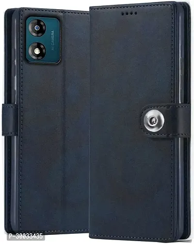 Coverblack Magnetic Case Artificial Leather,Rubber Flip Cover For Motorola E13Blue-thumb0