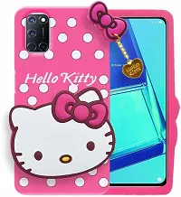 Coverblack Flexible Rubber Back Cover For Oppo A52Hello Kitty Pink-thumb1